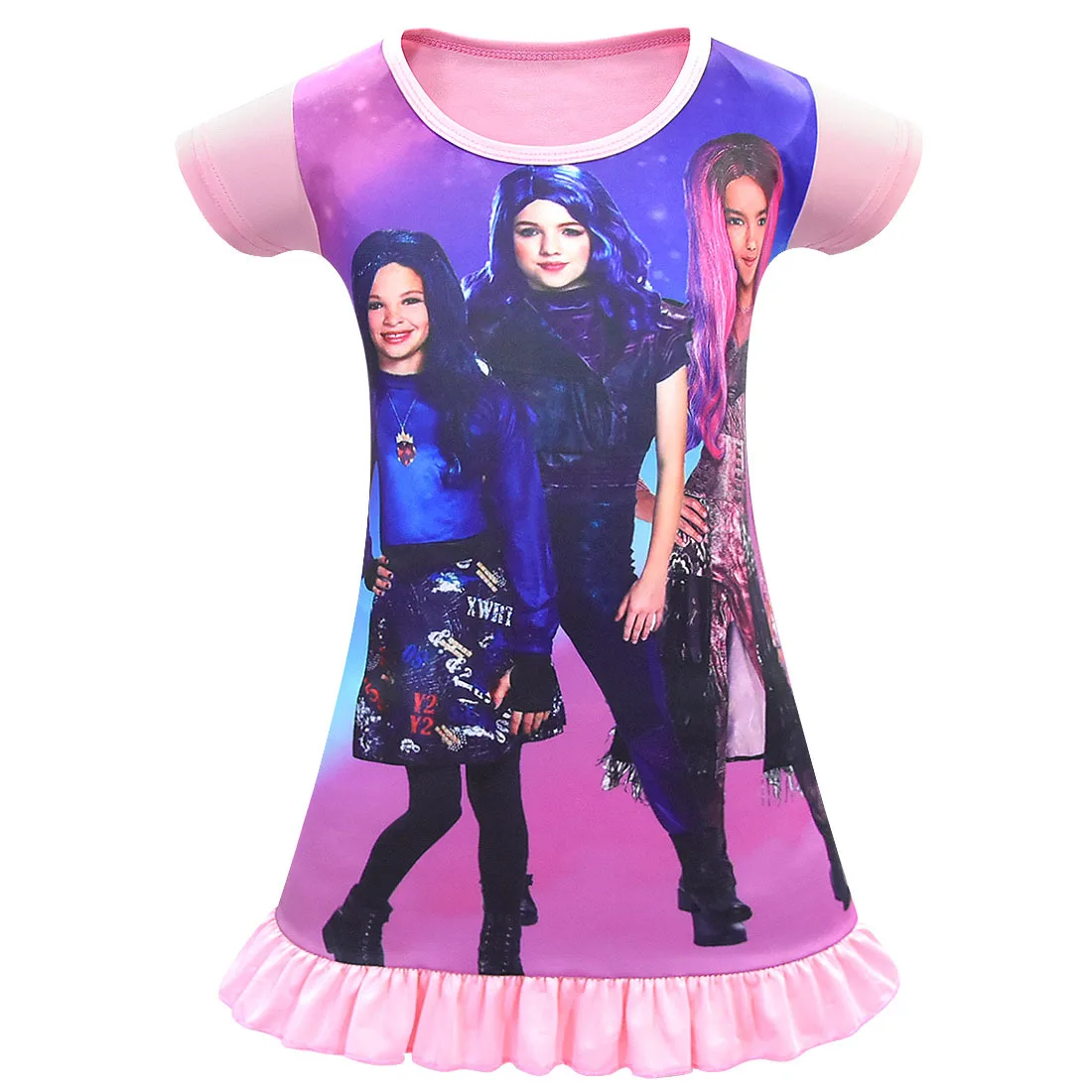 Новинка Костюм для косплея с короткими рукавами девочек Ночная рубашка Платья