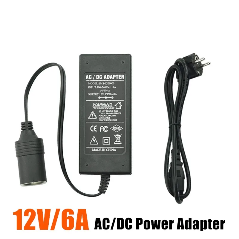 Универсальный DC 12 В 6A AC100-240V 110 В/220 В до 12 в автомобильный прикуриватель выход питания адаптер конвертер зарядное устройство Трансформатор