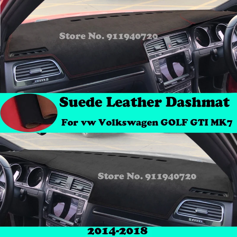 

Для vw Volkswagen GOLF GTI MK7 2014 2015-2018 замшевый кожаный коврик для приборной панели коврик для стайлинга автомобиля ковер аксессуары