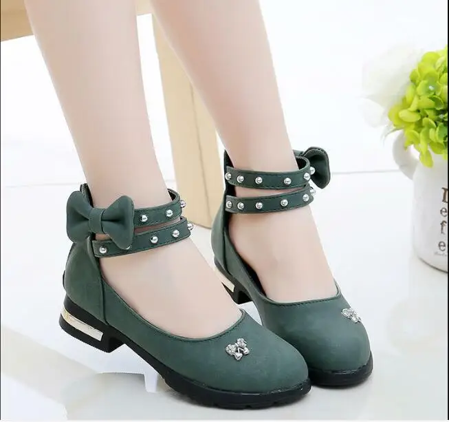 Новинка Весенняя детская обувь Осенняя кожаная принцессы для девочек бант