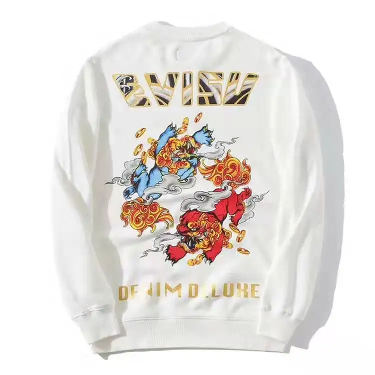 Аутентичный осенне-зимний мужской Повседневный свитер Evisu теплый дышащий Модный