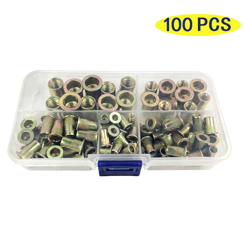 

Оцинкованные клеевые гайки, набор для шторки, Резьбовая вставка, гайка, заклепки с плоской головкой, гайки из углеродистой стали