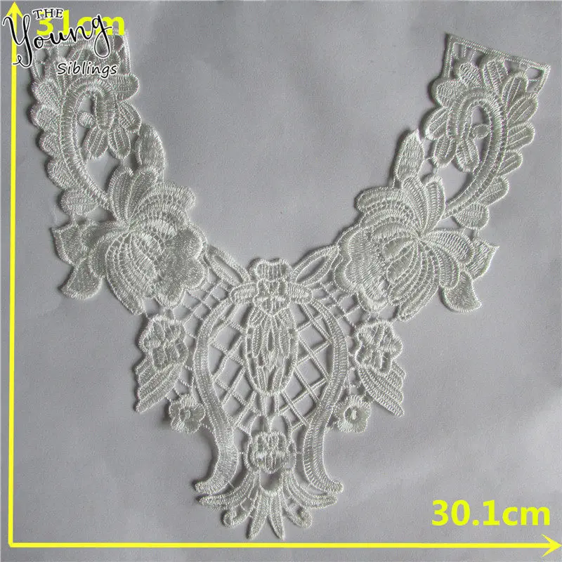 2PCS SALE Модный стиль вышивка DIY ABS жемчужное кружево вырез шитье кружевной воротник украшение невесты свадебное платье костюм наклейка - Цвет: 2PCS SALE