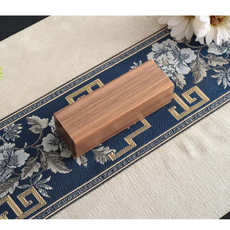 

Solid wood seal storage box black walnut pull seal box storage box for office accessories