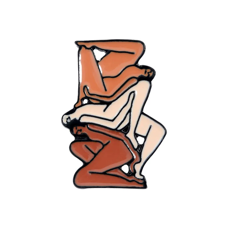 Laura Berger Stack Brooch and Enamel Pin Minimalism Female Naked Abstract Art Painting Lapel | Украшения и аксессуары