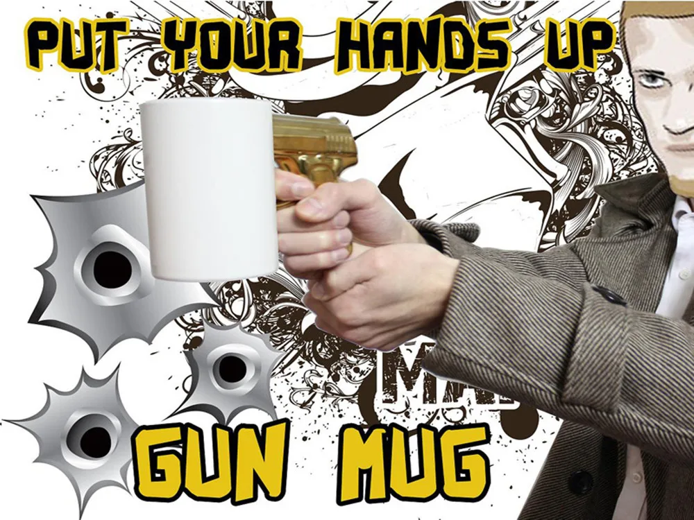 Забавная кружка с пистолетом кофейные чашки кружки для молока и чая креативная