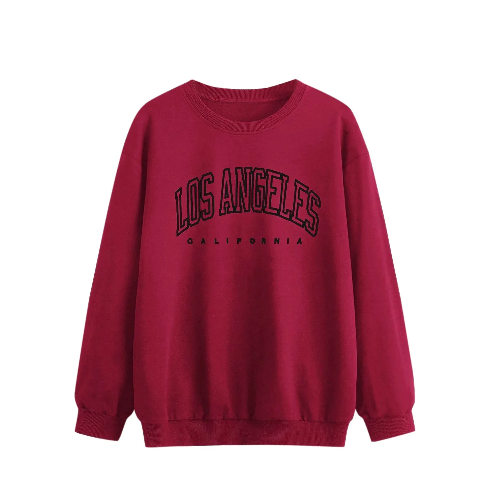 59# Women's Sweatshirt Tops Fashion Letter Print O Neck Long-sleeve Hooded Sweatshirt Tops Pullover Autumn Hooded Toppies