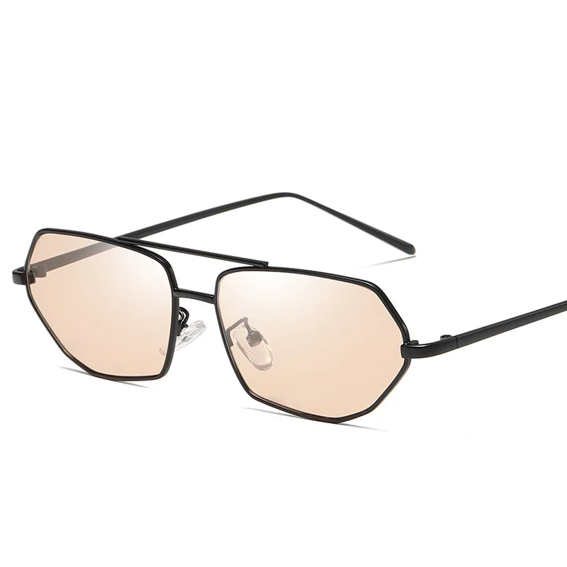 

Trendy Polygon Sunglasses Women Fashion Street Shooting Irregular Rectangle Eyeglasses Metal Frame Glasses