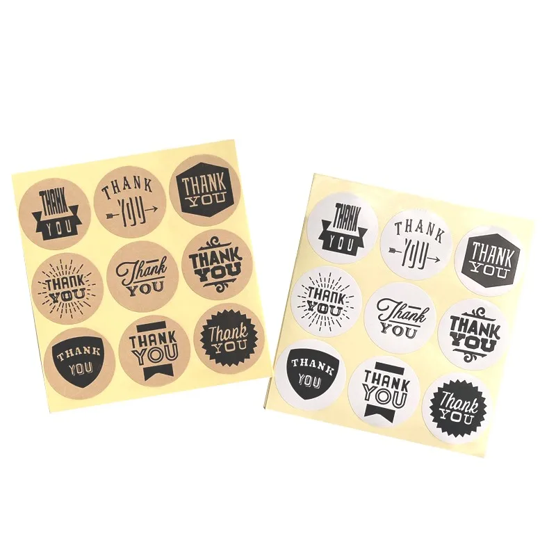 900 шт./лот 9 декоративная ручка спасибо Круглая Бумажная наклейка Подарочный