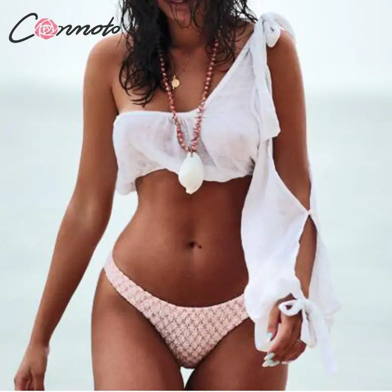 Пляжное платье с длинным рукавом бандажный Купальник для женщин накидка