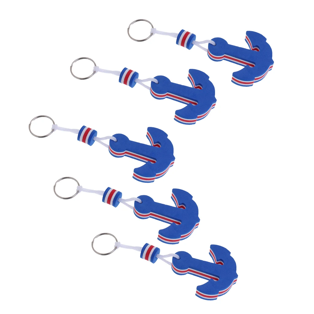 

5Pcs Floating Key Foam Boat Floating Keychain Blue