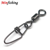 minfishing 25 pcslot stainless steel fishing swivel snap with double lock hook lure accessories model mssk