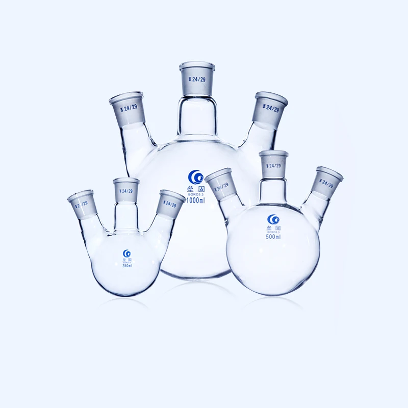 

1PCS 50ml 100ml 250ml 500ml 1000ml 2000ml Lab Glass Round bottom Boiling Flask with three bever necks for Distillation