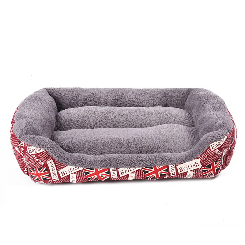 Короткая плюшевая супермягкая кровать для собаки с рисунком флага Конура