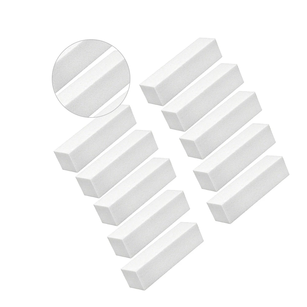 

10Pcs White Nail Art Buffer Buffing Sanding Files Block Pedicure Care DIY Nail Art Decorations Polishing Sponge Block