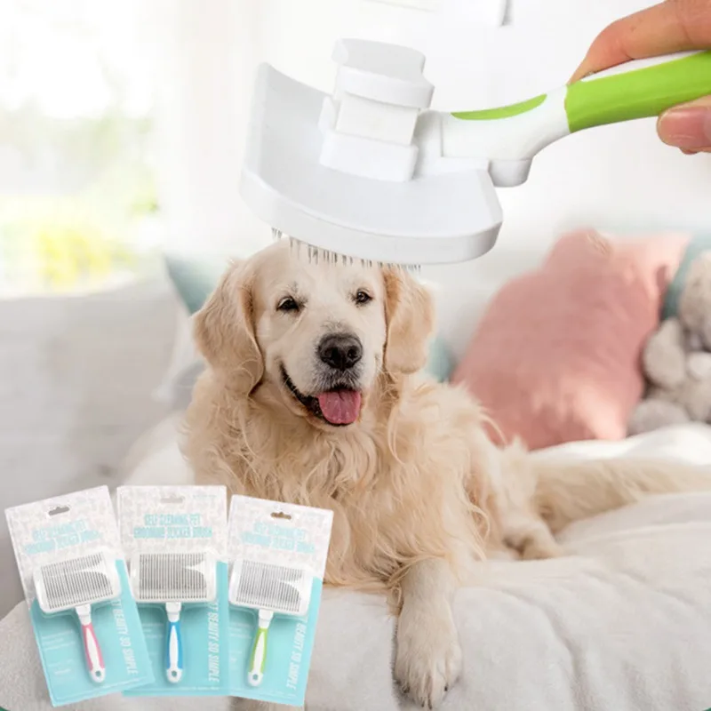 

Pet Grooming Hair Cleaning Comb Dog Cat One-Click Hair Removal Comb Knotting And Floating Hair Removal Skin Massage