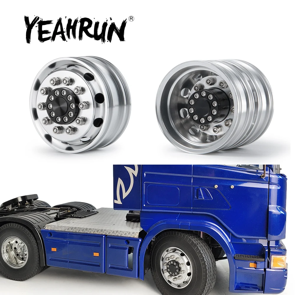 Передний и задний колесные диски YEAHRUN CNC из металлического сплава для 1/14 Tamiya RC