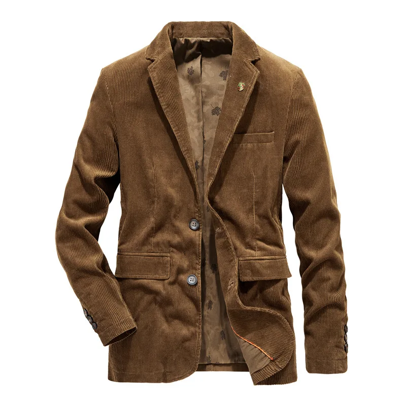 Corduroy Men's Casual Blazer 2022 New Fashion Male Fit Slim Jackets And Coats Men Blazer Outwear Suit Vetement Homme  MY155