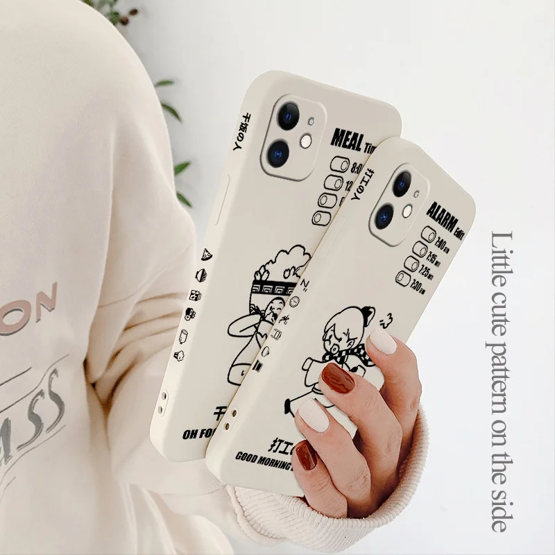 

Simple Sleeping Man Phone Case For iPhone 12 Pro Max 11 X XS XR XSMAX SE2020 8 8Plus 7 7Plus 6 6S Plus Liquid Silicone Cover