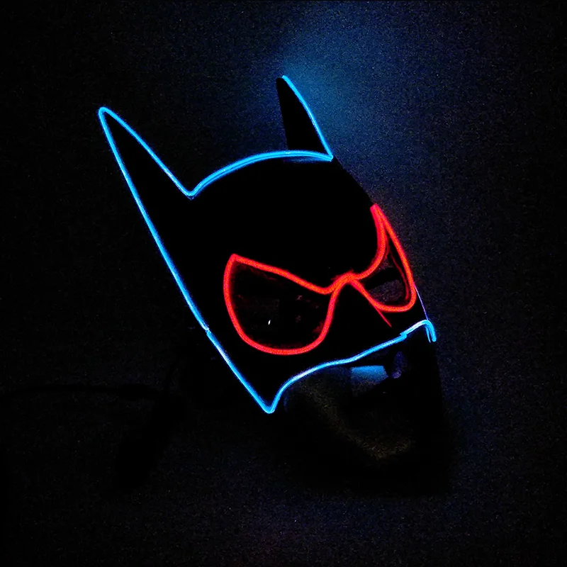 Два Цвета смешанные летучей мыши EL провода маска Хэллоуин Косплэй поставки