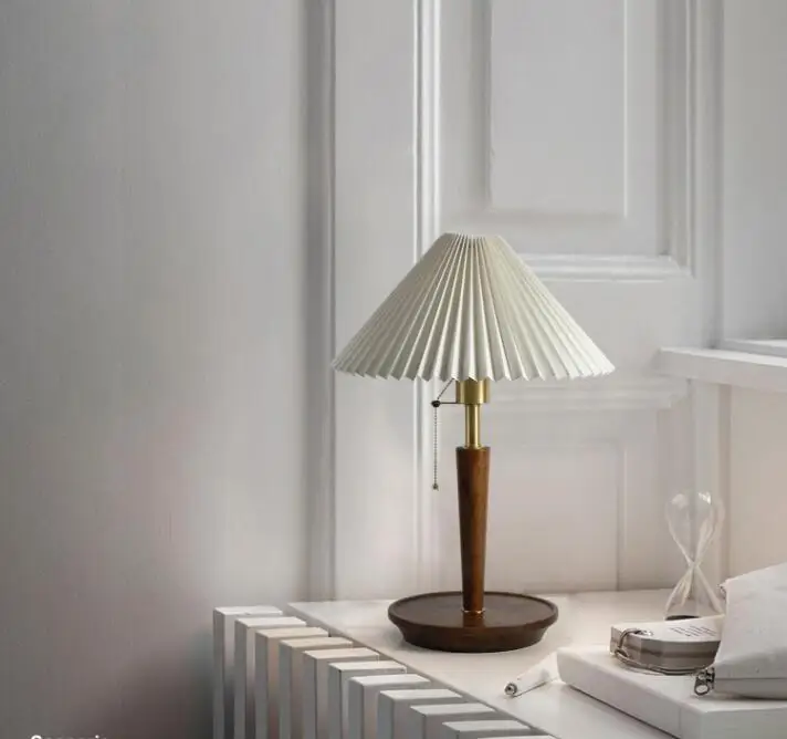 Плиссированные настольные лампы креативные в японском стиле большие Абажуры для