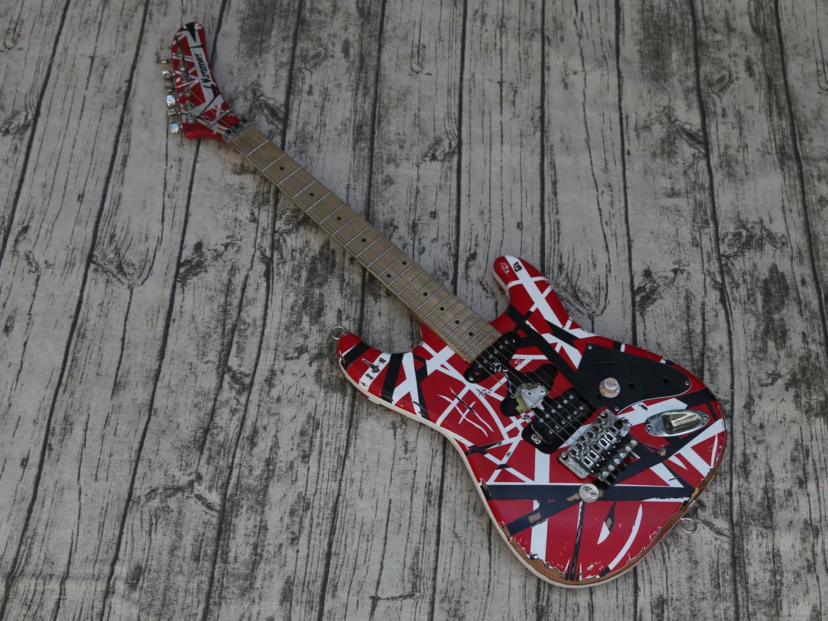 Старый Эдвард Эдди Ван Хален Тяжелая реликтовая полосатая Френки электрическая