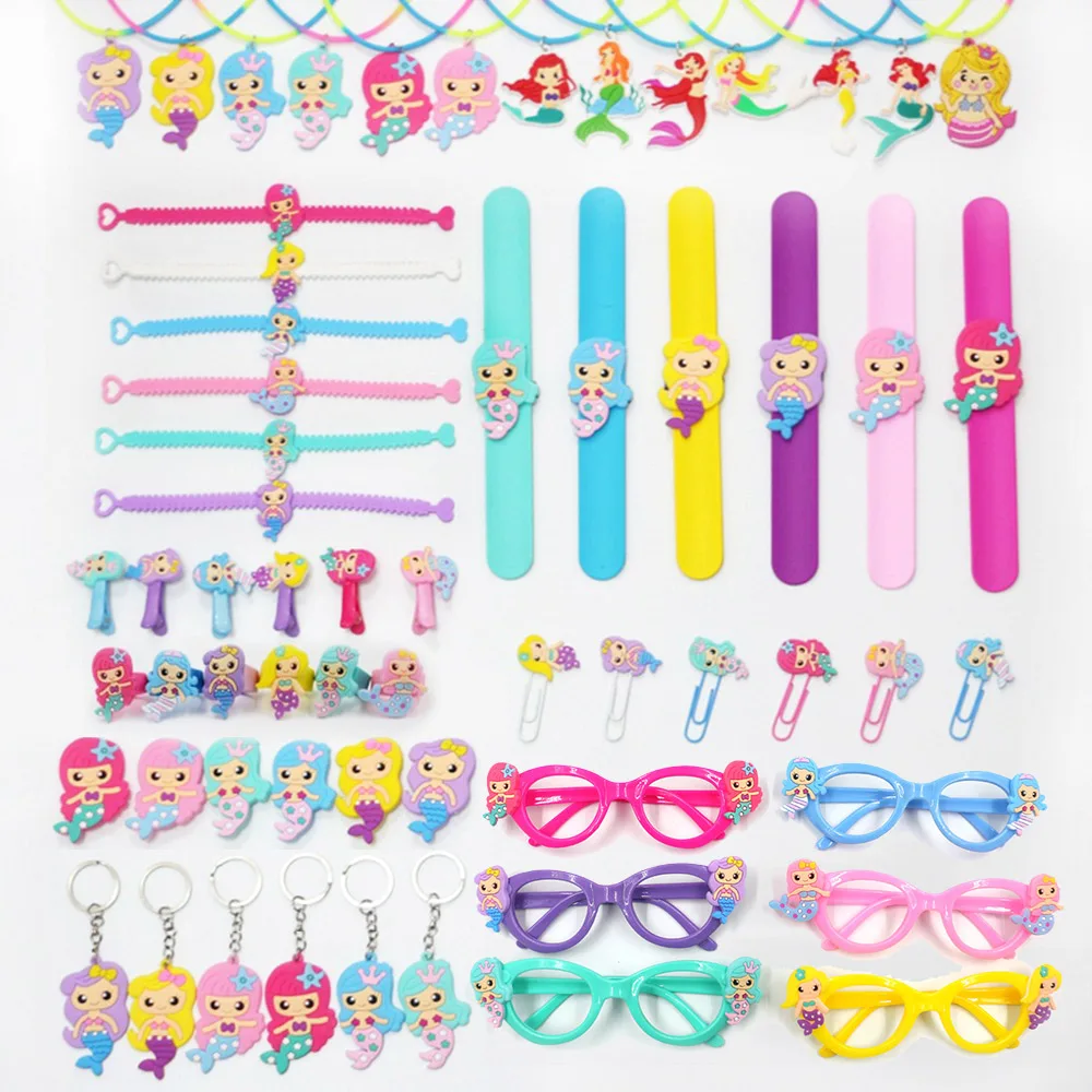 

Little Mermaid Party Supplies Rubber Snap Slap Bracelet Wristband Bangle Birthday Party Decoration Kids Baby Shower Party Favors