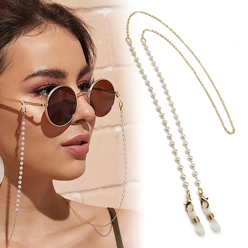 

Vintage Glasses Chain Holder Non-Slip Beaded Eyeglass Chain Necklace Reading Glasses Sunglass Lanyard Retainer for Women c