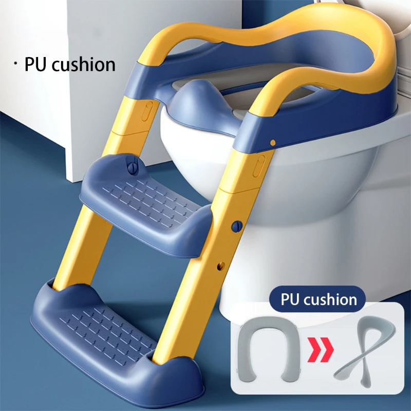 

Portable Folding Infant Toddler Toilet Chair Kids Children Potty Training Seat with Adjustable Step Stools Ladder
