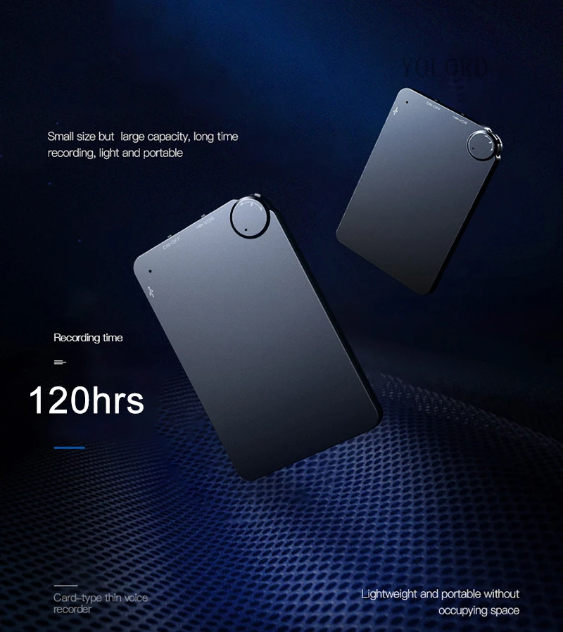 Тонкий тонкий диктофон с тонкой картой профессиональный мини-диктофон