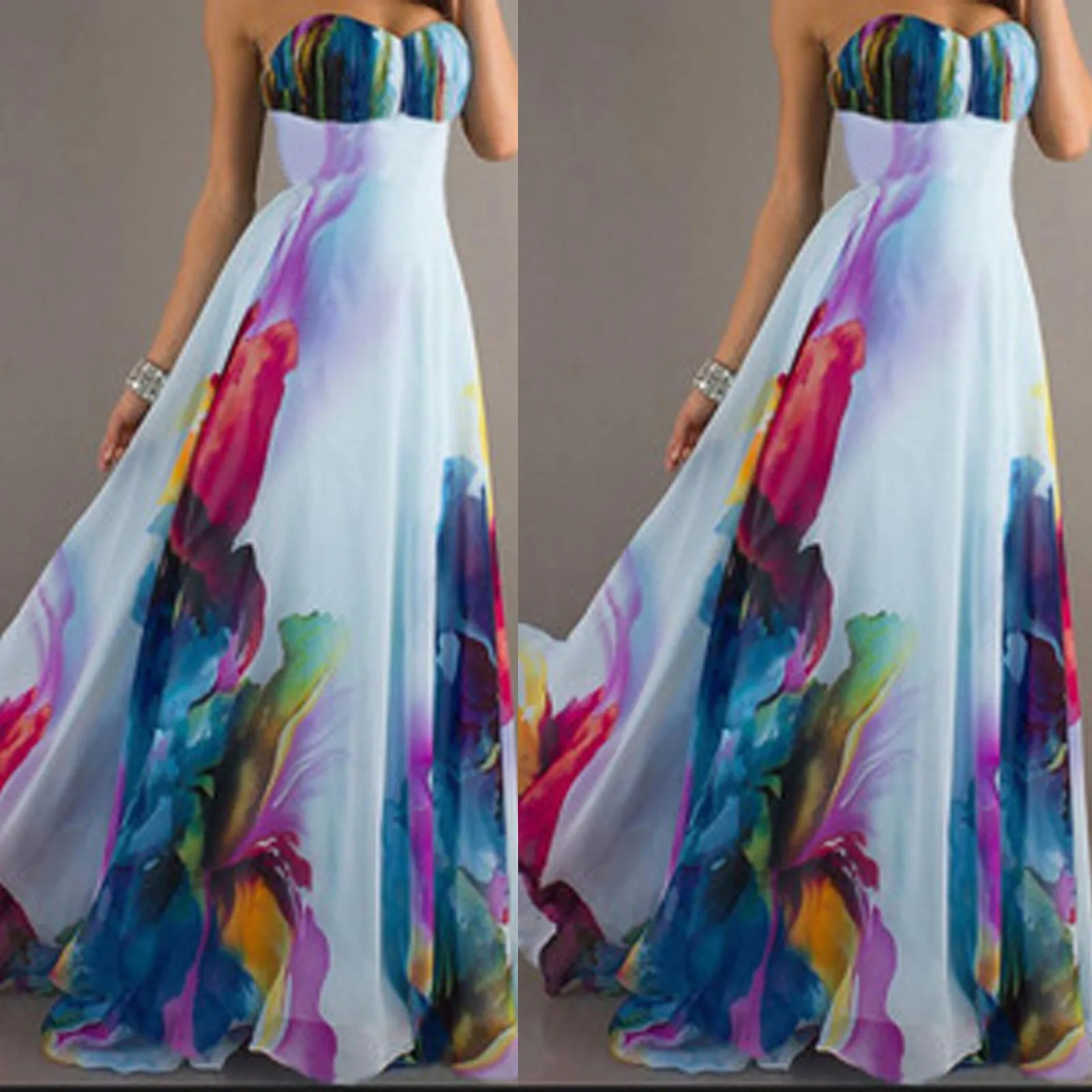

Ladies Dress Sexy Wrapped Chest Sleeveless Dress Feminine Wrap Sleeveless Strapless Gathering Sexy Printed Dress женское платье