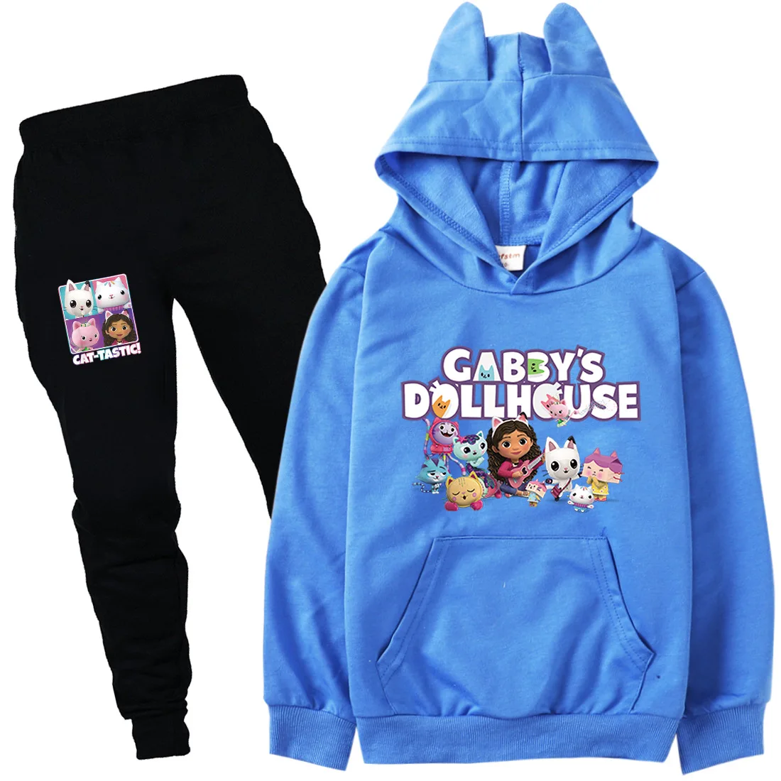 

Детская кошачья одежда Gabbys, толстовка с капюшоном и кошачьими ушками для девочек, штаны для бега, комплекты из 2 предметов, эксклюзивные наря...