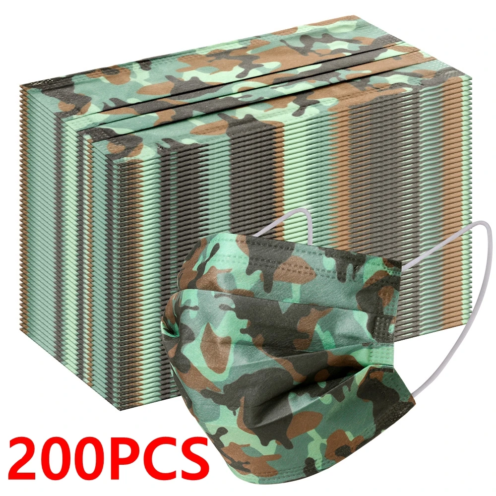 Маска для лица Одноразовая 3 слоя с фильтром защитой от пыли дышащая защитная