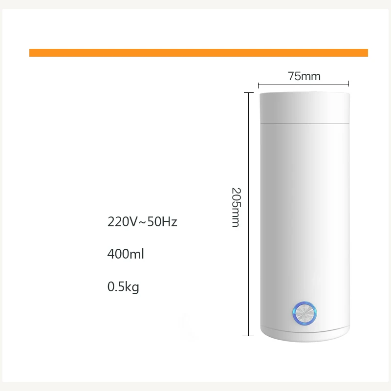 

Hervidor de agua portil de 400ML, taza de agua caliente elctrica de viaje, calentador y preservacin de calor, taza de agua d