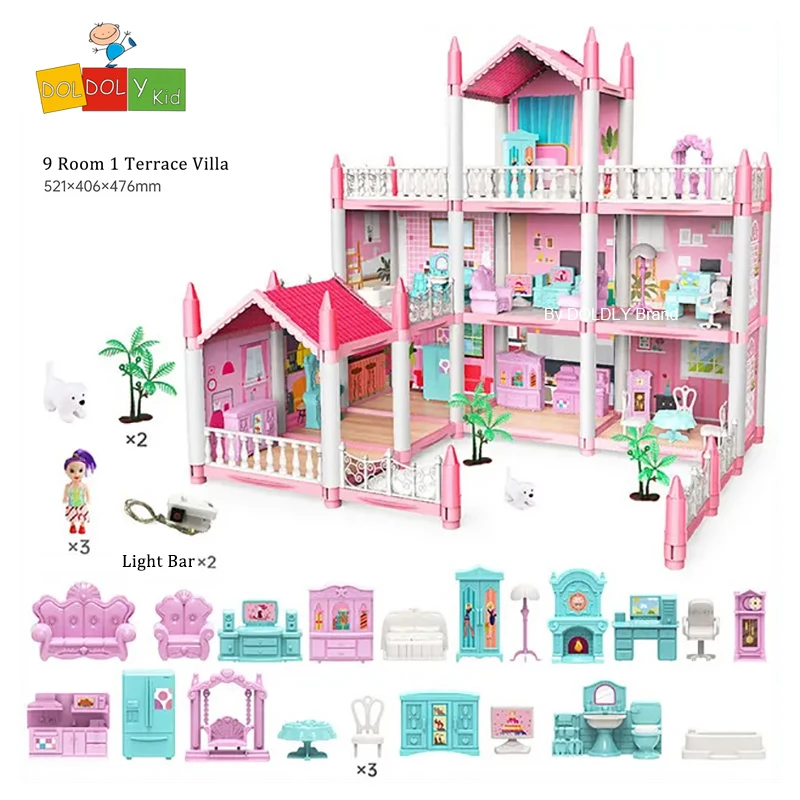 

Doldoldoly друзья Принцесса замок дом наборы для девочек фильмы Королевский лед игровая площадка лошадь карета DIY строительные блоки игрушки Де...