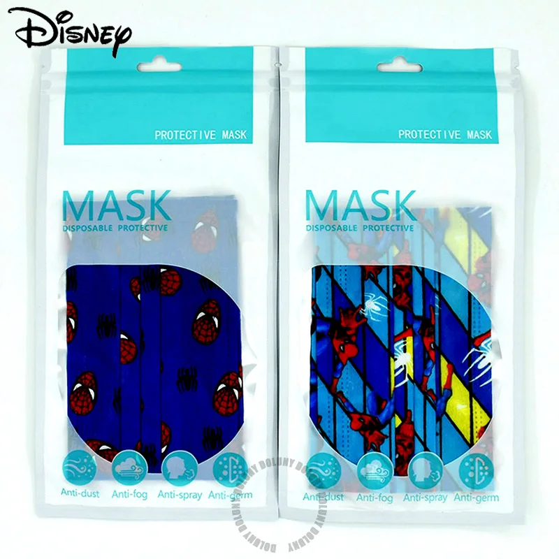 

Children's Spiderman Disposable Mask Cottony Outdoor Dust Face Shield For Boys Kids Ear Loop Face Cover Cartoon Anonymous Mask