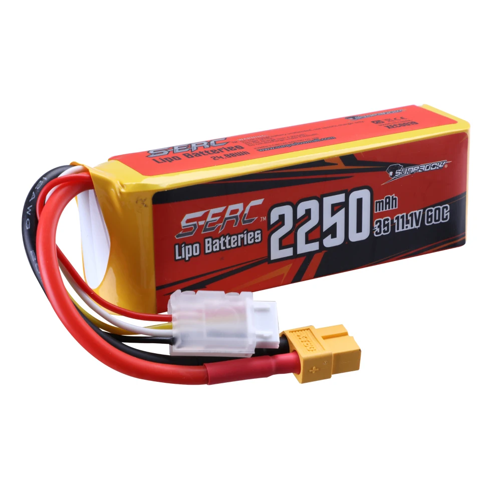 sunpadow 111 в 3s rc lipo аккумулятор 60c 70c 2250 мач с ра
