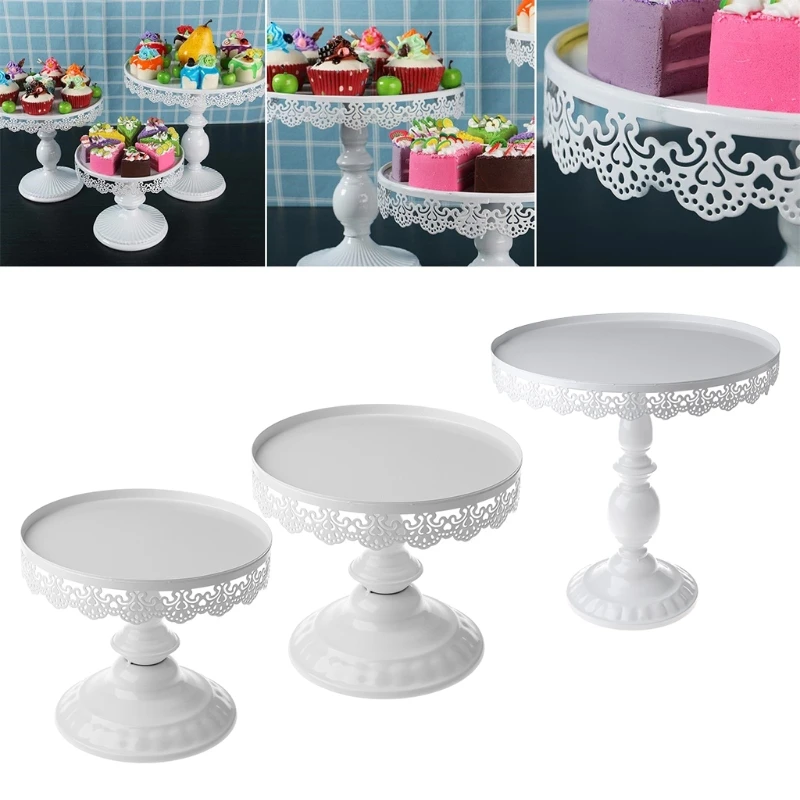 

Baking paint Cake Stand Round Pedestal Dessert Holder Cupcake Display Rack Birth D7WE