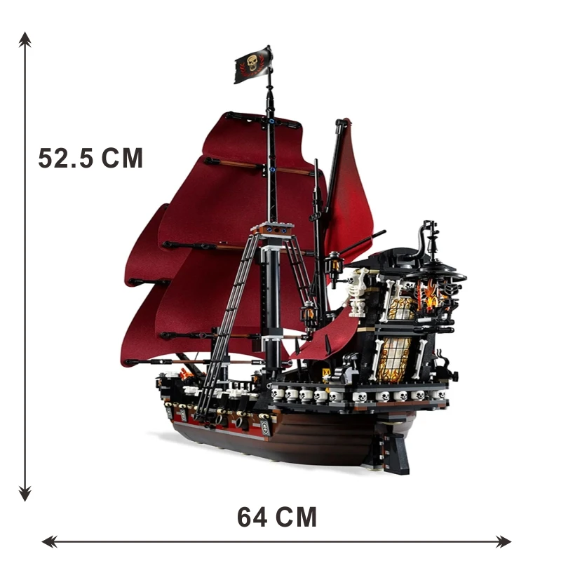 

16009 Pirate Ship Building Blocks Queen Annes Revenge 6001 Boat Toy Bricks Model Compatible 4195 Kids Birthday Christmas Gift