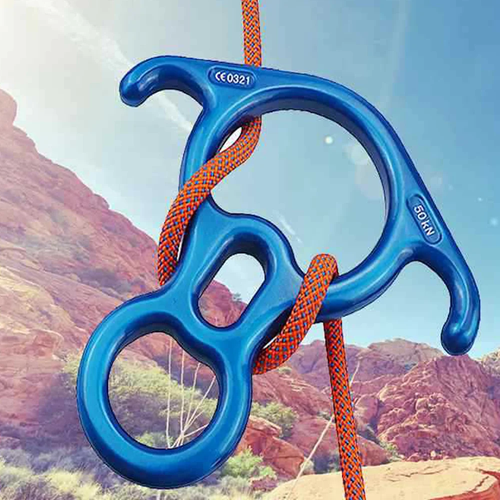 Уличные альпинистские карабины Ox Horn Ring Abseiling Device 50KN скалолазание 8 колец спуск