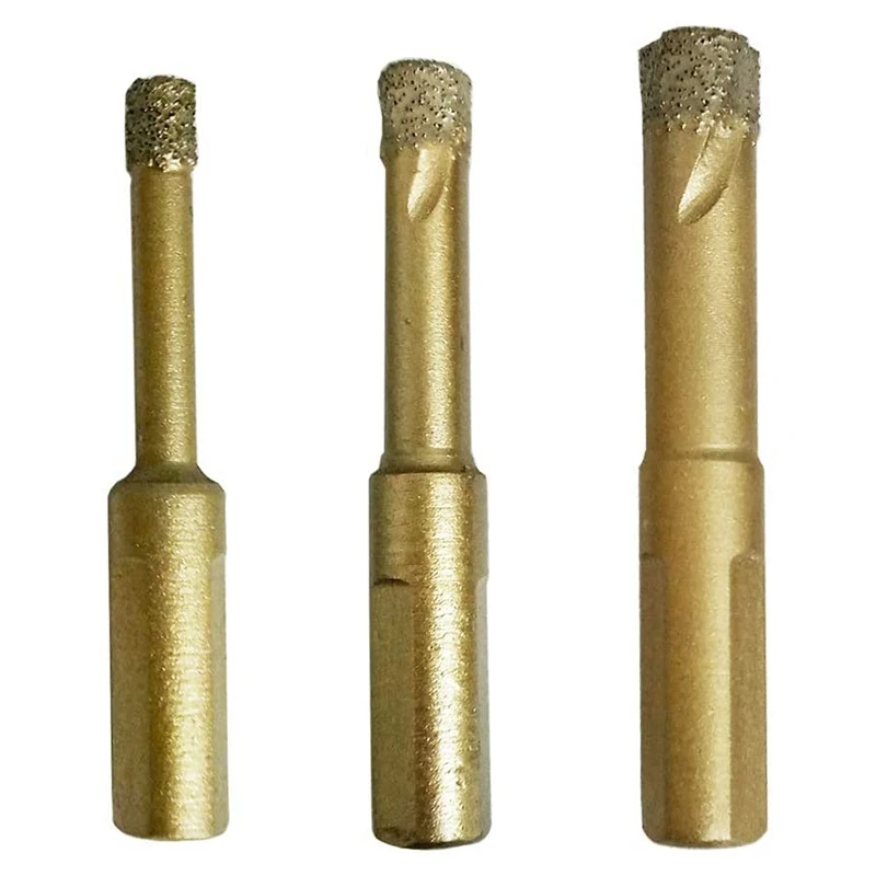 

3 PCS Diamond Drill Bits Ceramic Diamond Hole Saw Set 6/8/10mm for Ceramic Tile Porcelain Marble Granite Stone Rock