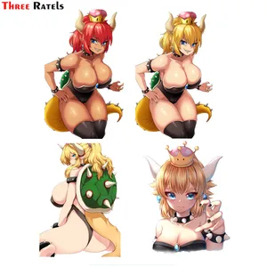 Наклейка на автомобиль Three Ratels F592 с изображением девушек и бауетки, наклейка на ноутбук и Macbook