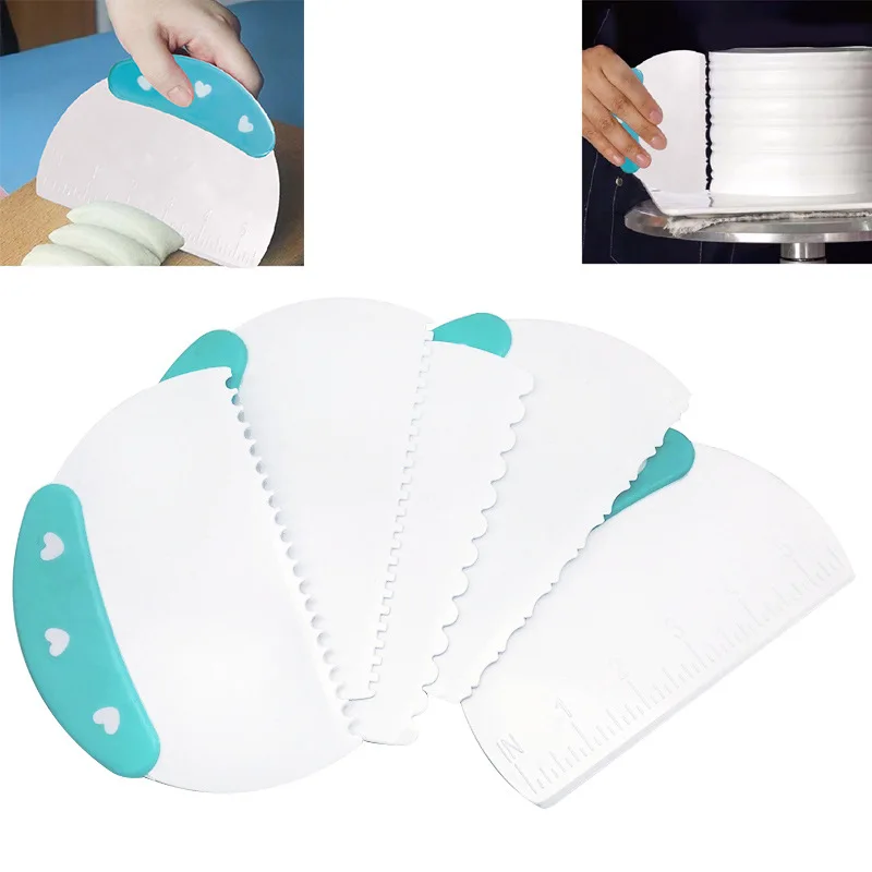 

Plastic Cream Pattern Scraper Irregular Teeth Edge Dough Pastry Cutters Kitchen Cake Spatula Decorating Tools Baking Accessories