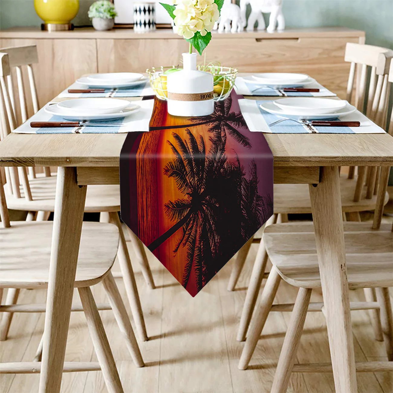 Тропический пляж Закат пейзаж настольная дорожка комод шарфы кухонный стол