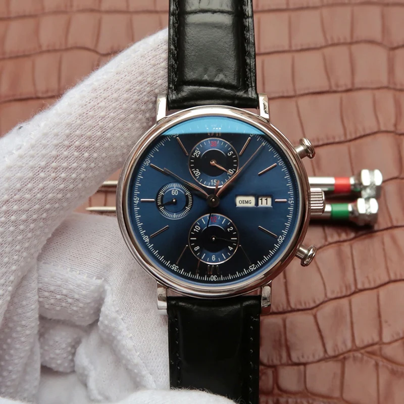 

Men's Watches Automatic Mechanical Watch For Men OEMG IW391019 Luxury Watch 42mm Dark Bule Dial Leather Strap 1:1 Replica Watch