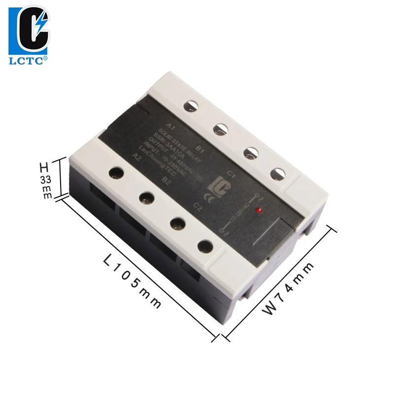 Трехфазное твердотельное реле LC SSR 10AA 25AA 40AA 60AA 80AA 100AA 120AA 70-280 В переменного тока 24-480
