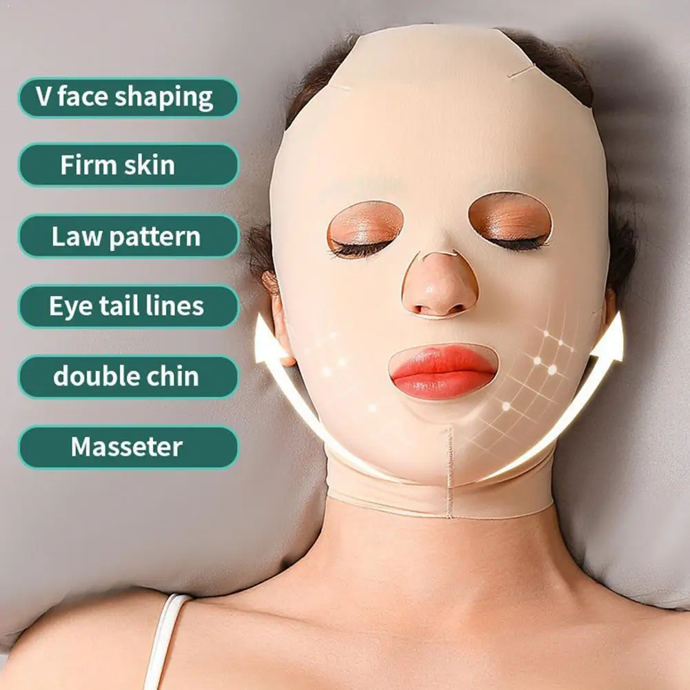 

New 3D Reusable Breathable Beauty Women Anti Wrinkle Lift Shaper Slimming Sleeping V Full Bandage Wholesale Mask Face D9F3