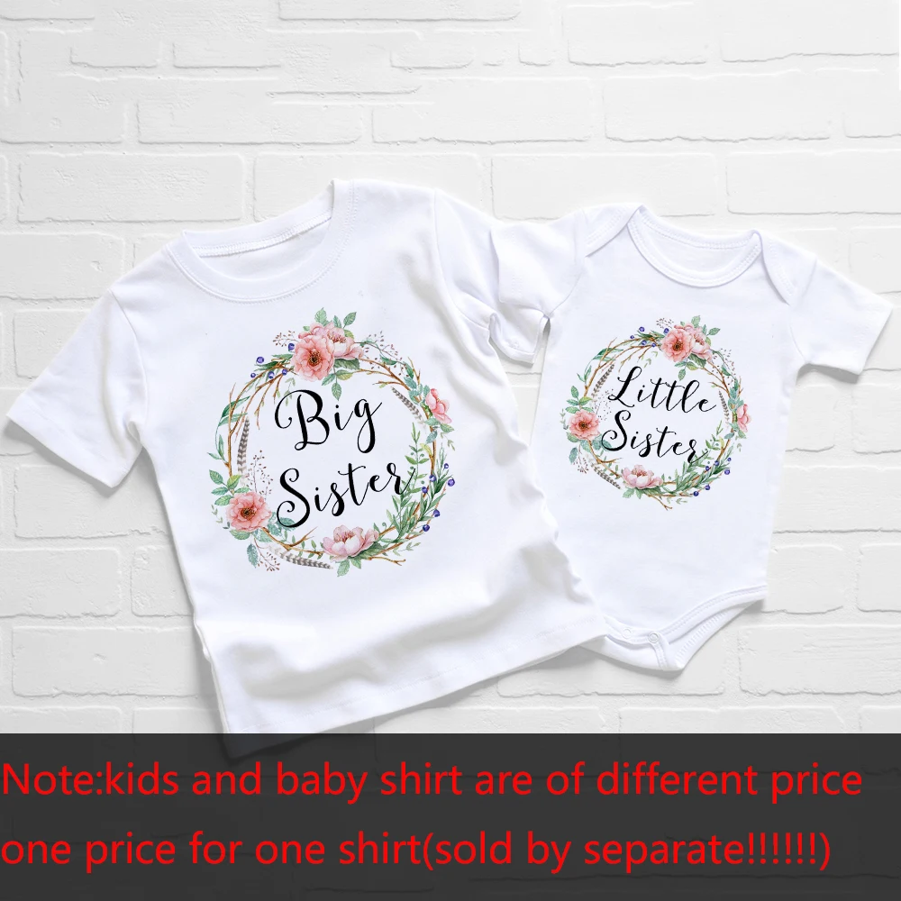 Camisetas de las hermanas grandes/peque&ntilde;as, pelele para beb&eacute;, camisetas para ni&ntilde;os, mono a juego de aspecto familiar y camisetas para ni&ntilde;as, ropa Bff, 1 ud.-2