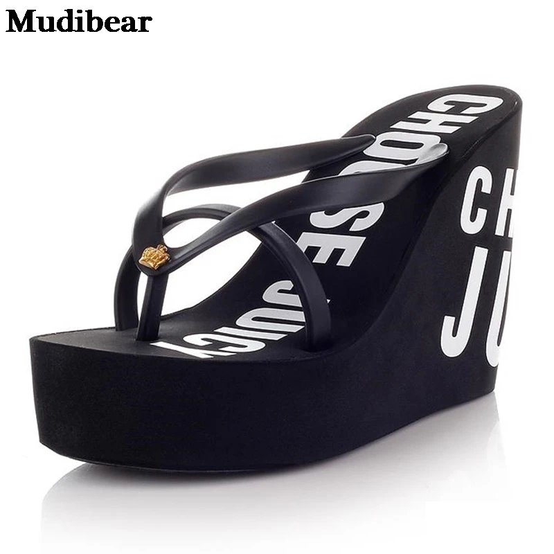 Женские сандалии на танкетке пляжные шлепанцы высоком каблуке 2020|women sandals slippers|high
