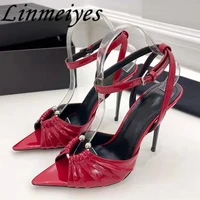 summer new sexy gladiator sandals women thin heel pointy toe pumps shoes female big size 35 43 dress party shoes 2022